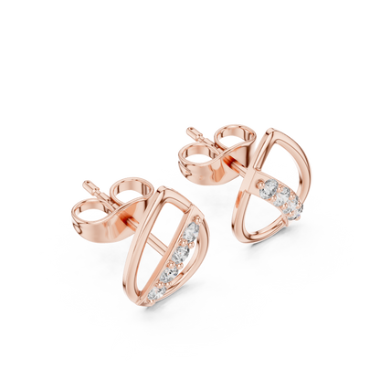 Elegant Teardrop Bar Diamond Studs
