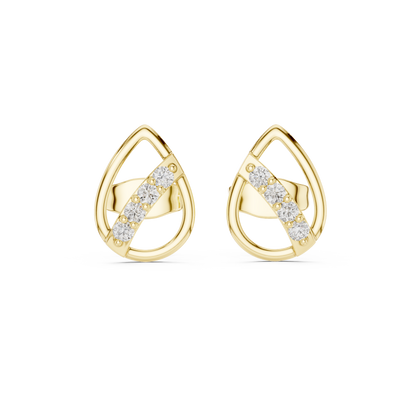 Elegant Teardrop Bar Diamond Studs