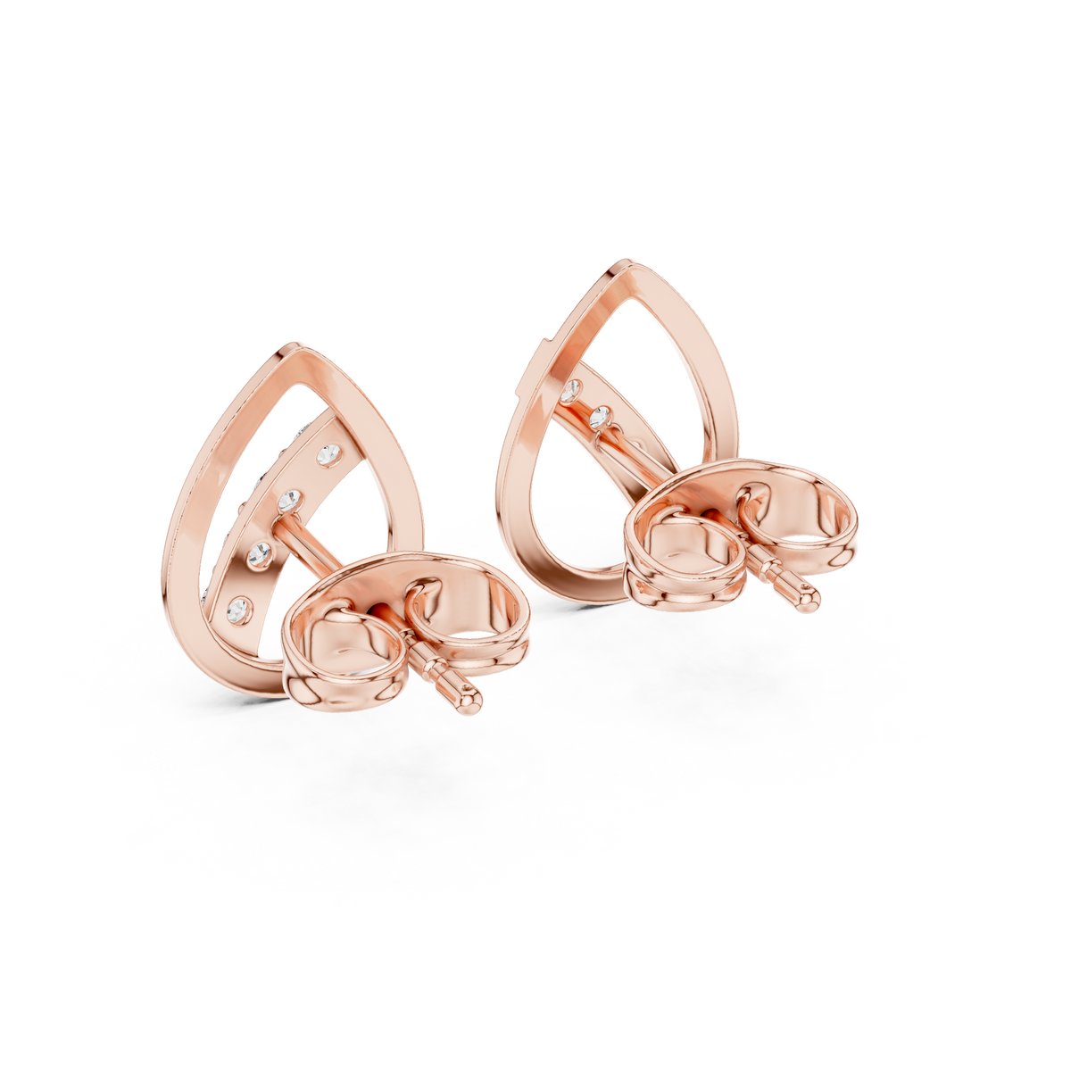 Elegant Teardrop Bar Diamond Studs