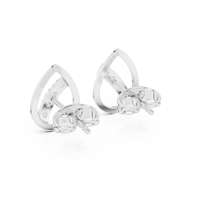 Elegant Teardrop Bar Diamond Studs
