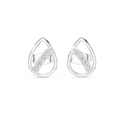 Elegant Teardrop Bar Diamond Studs