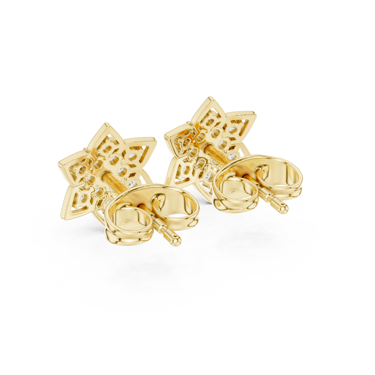 Regal Eight Petal Diamond Studs