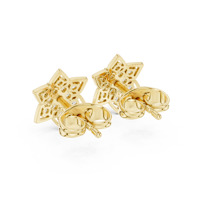 Regal Eight Petal Diamond Studs
