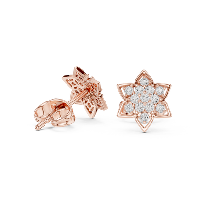 Regal Eight Petal Diamond Studs