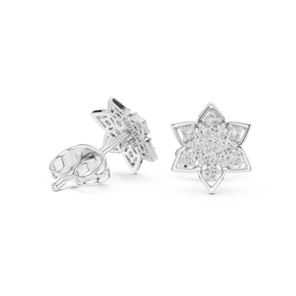 Regal Eight Petal Diamond Studs
