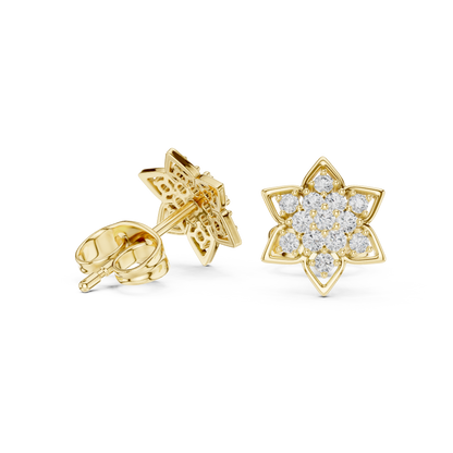 Regal Eight Petal Diamond Studs