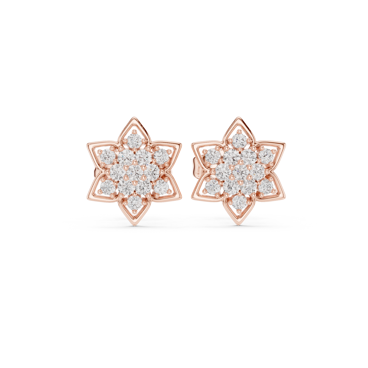Regal Eight Petal Diamond Studs