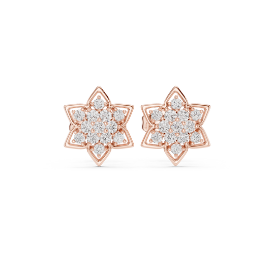 Regal Eight Petal Diamond Studs