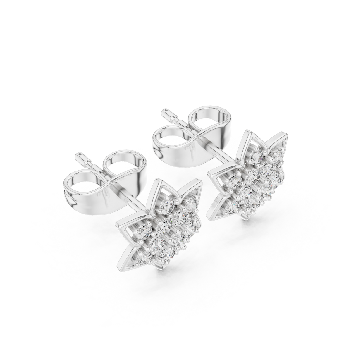 Regal Eight Petal Diamond Studs