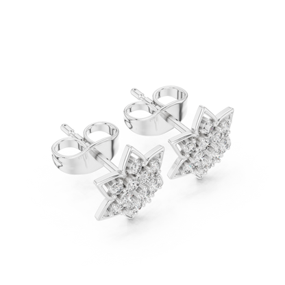 Regal Eight Petal Diamond Studs