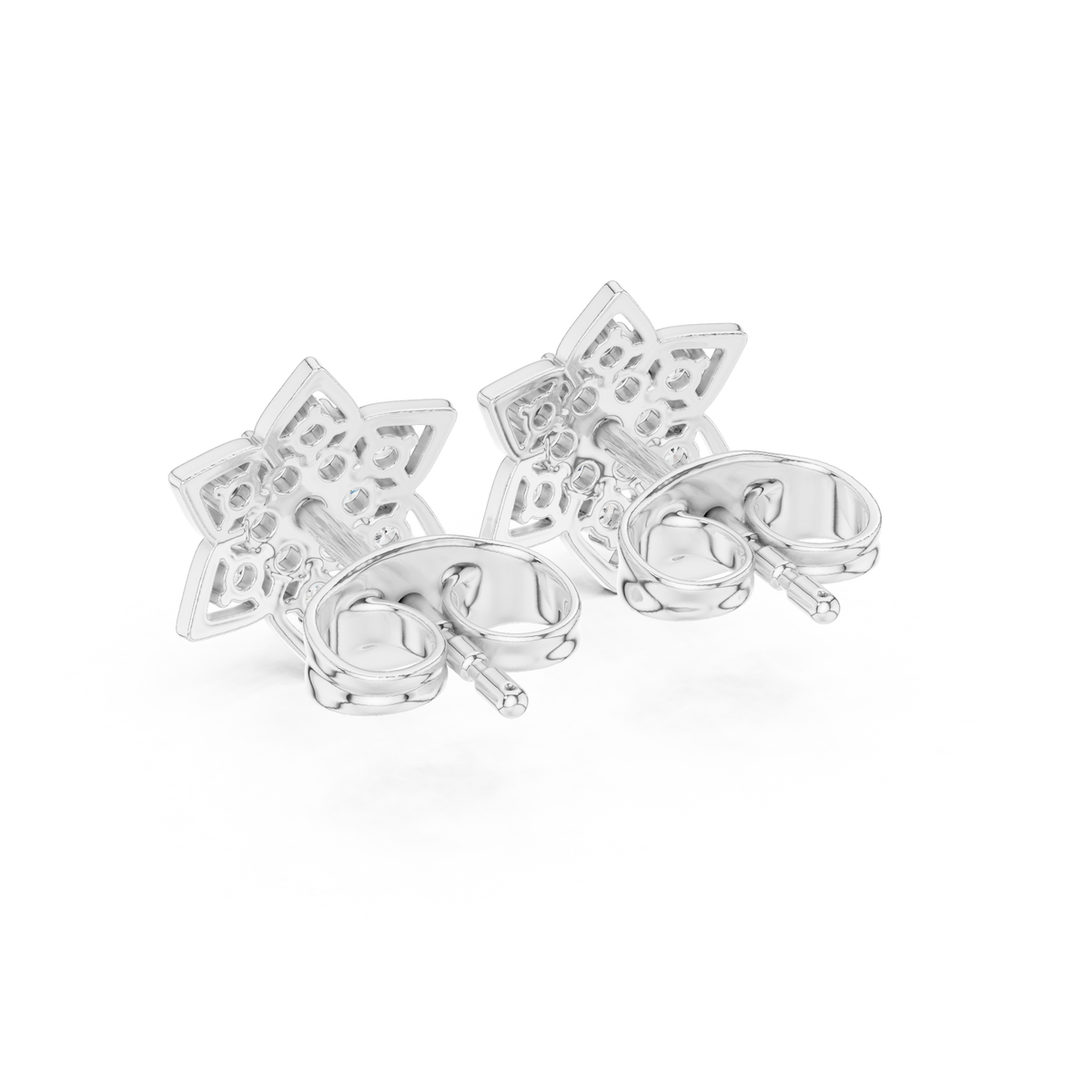 Regal Eight Petal Diamond Studs