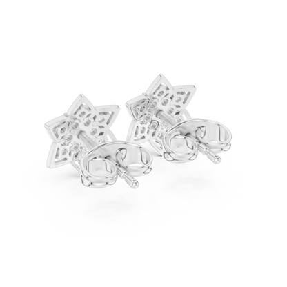 Regal Eight Petal Diamond Studs