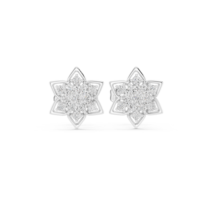 Regal Eight Petal Diamond Studs