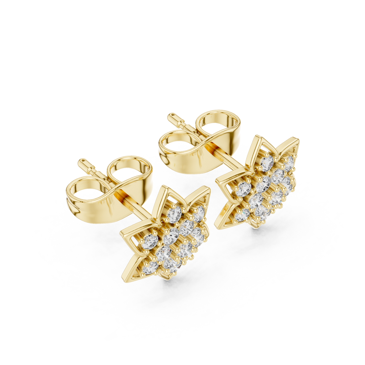 Regal Eight Petal Diamond Studs