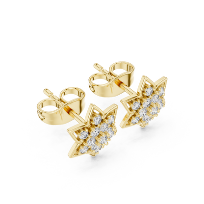 Regal Eight Petal Diamond Studs
