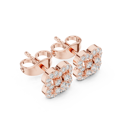 Regal Clover Frame Diamond Studs
