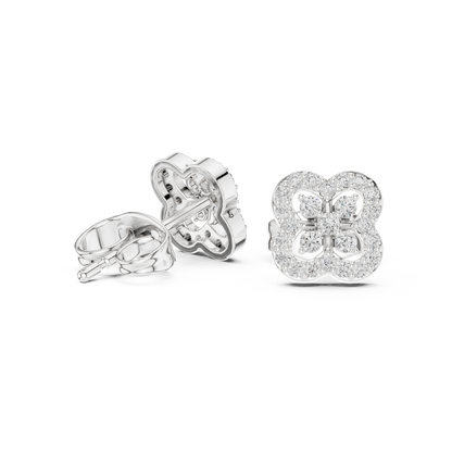 Regal Clover Frame Diamond Studs
