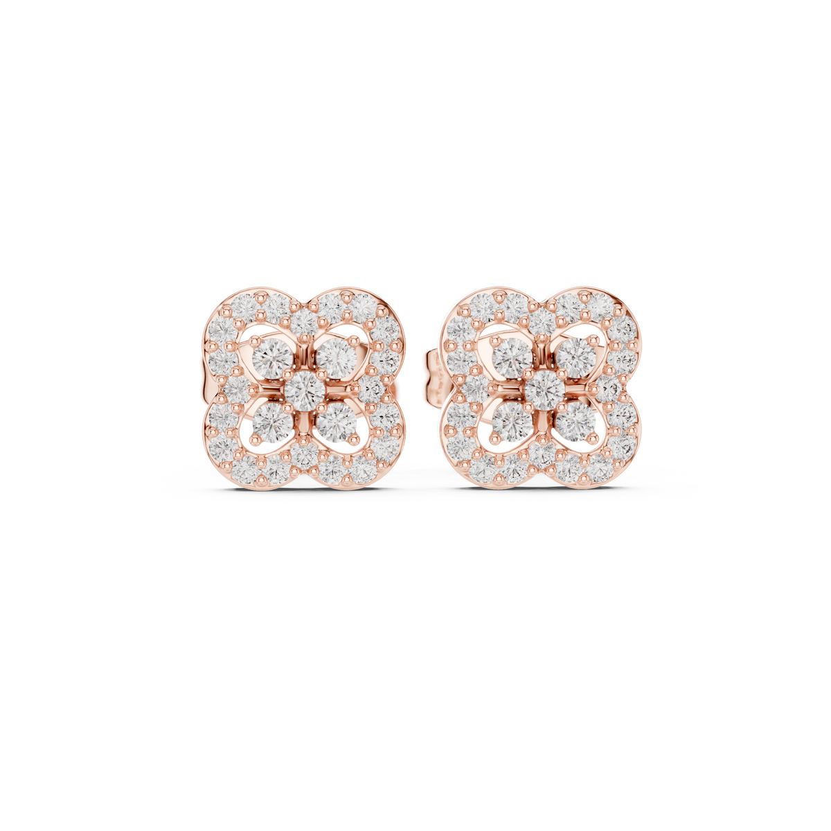 Regal Clover Frame Diamond Studs