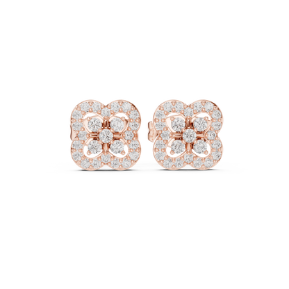 Regal Clover Frame Diamond Studs