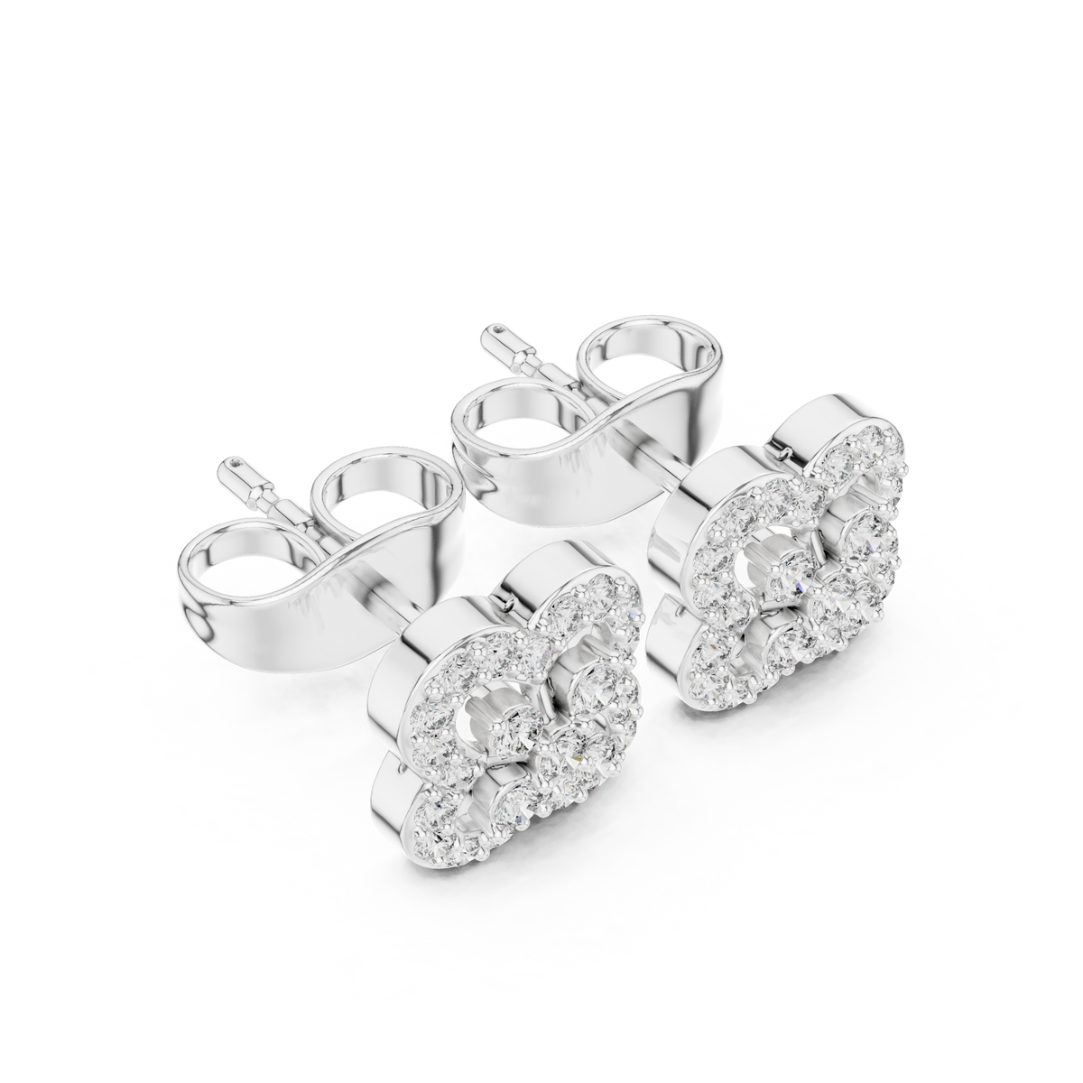 Regal Clover Frame Diamond Studs