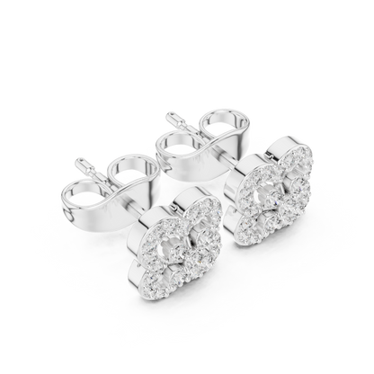 Regal Clover Frame Diamond Studs