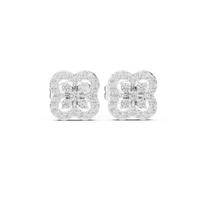 Regal Clover Frame Diamond Studs