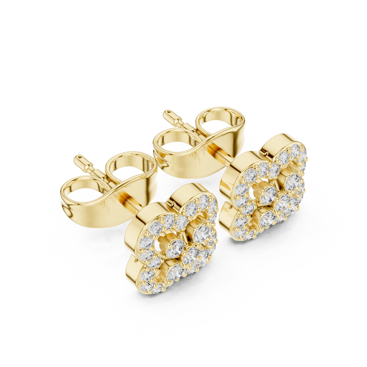 Regal Clover Frame Diamond Studs