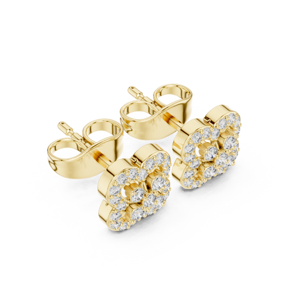 Regal Clover Frame Diamond Studs
