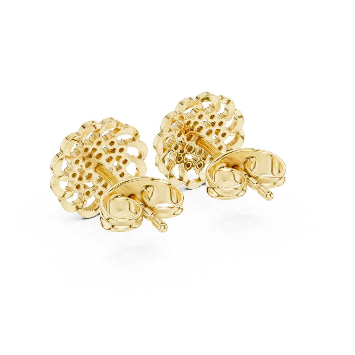 Regal Scalloped Bloom Diamond Studs