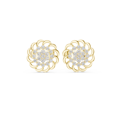 Regal Scalloped Bloom Diamond Studs