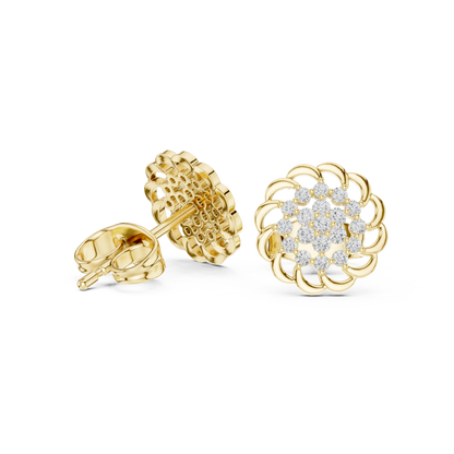 Regal Scalloped Bloom Diamond Studs