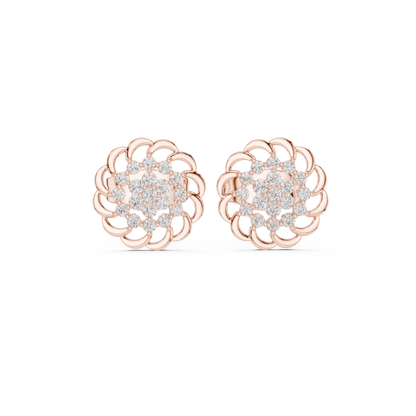Regal Scalloped Bloom Diamond Studs
