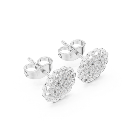 Regal Scalloped Bloom Diamond Studs