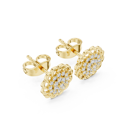 Regal Scalloped Bloom Diamond Studs