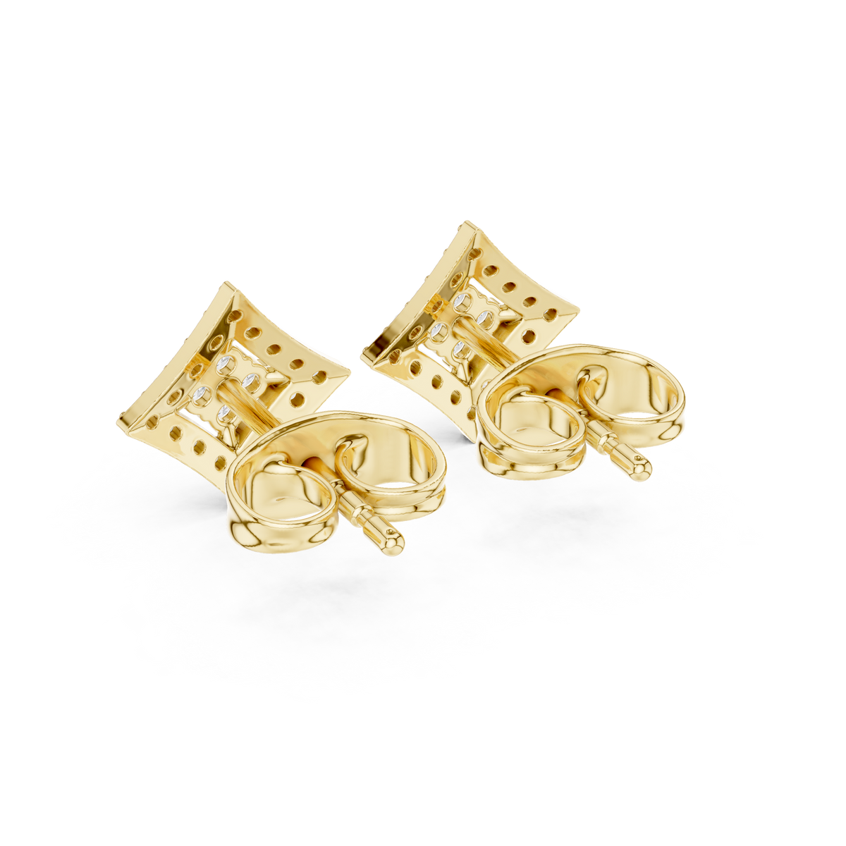 Regal Double Diamond Cluster Studs