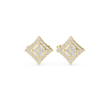 Regal Double Diamond Cluster Studs