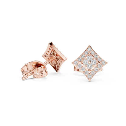 Regal Double Diamond Cluster Studs