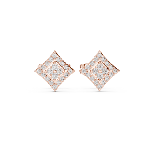 Regal Double Diamond Cluster Studs
