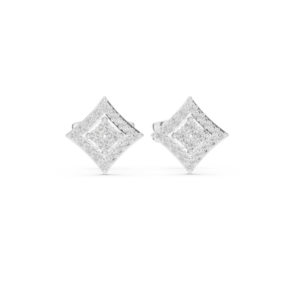 Regal Double Diamond Cluster Studs