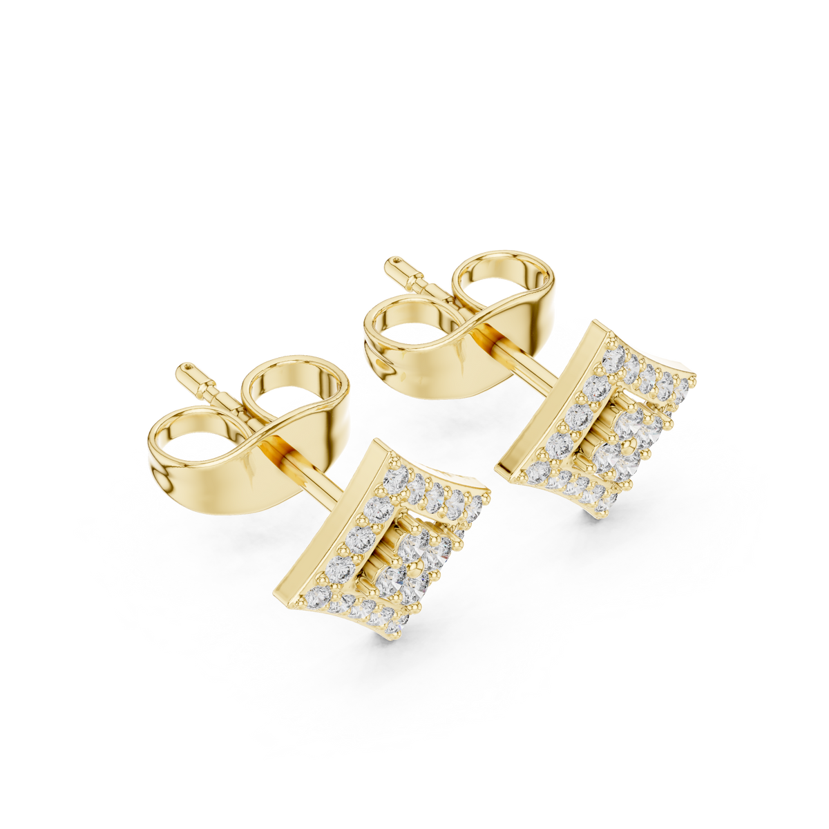 Regal Double Diamond Cluster Studs