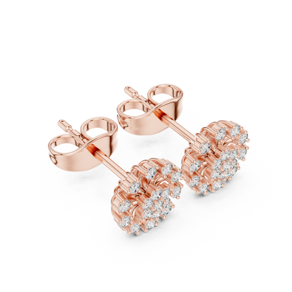 Luminous Petal Sunburst Diamond Studs