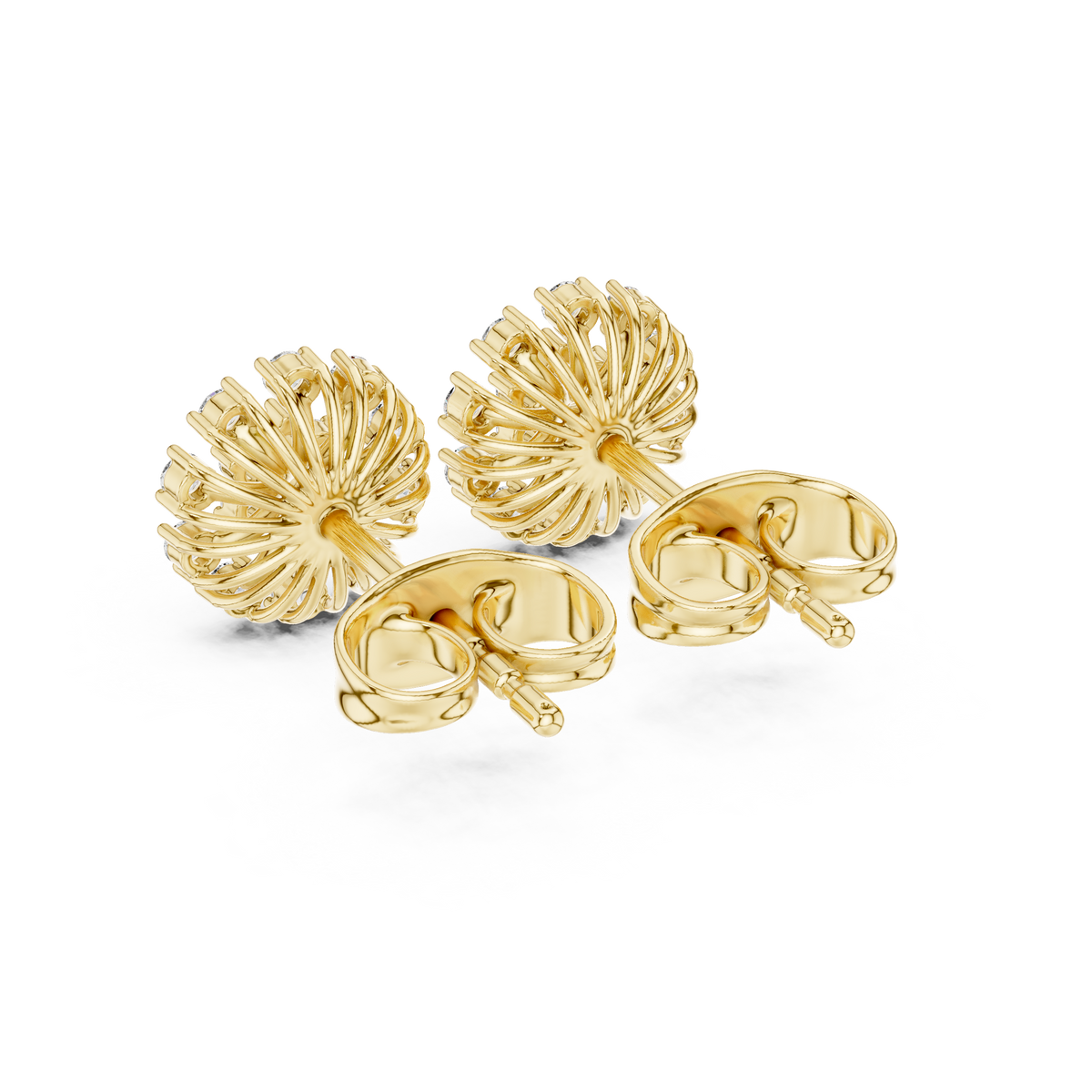Luminous Petal Sunburst Diamond Studs