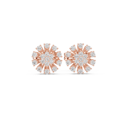 Luminous Petal Sunburst Diamond Studs