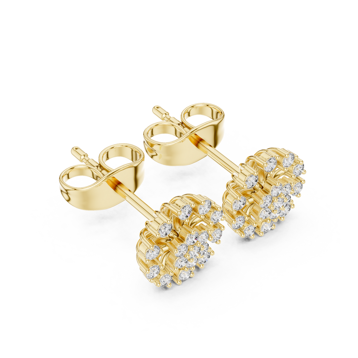 Luminous Petal Sunburst Diamond Studs