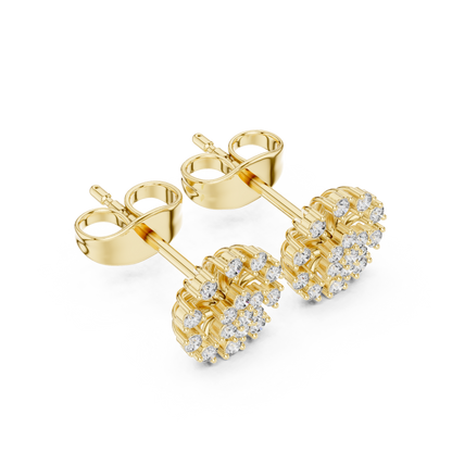 Luminous Petal Sunburst Diamond Studs