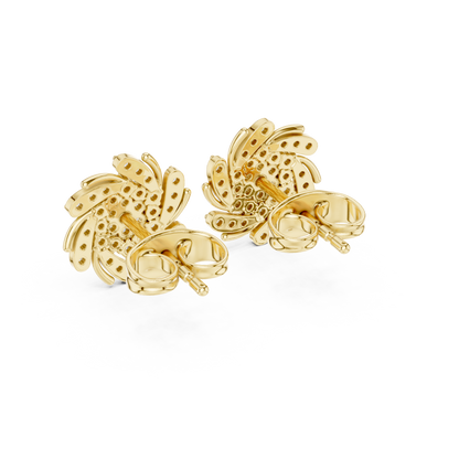 Luminous Spiral Blossom Diamond Studs