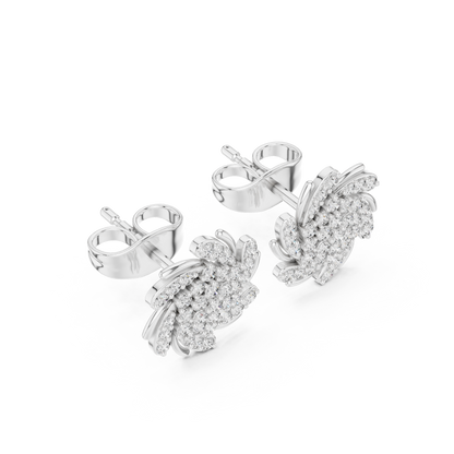 Luminous Spiral Blossom Diamond Studs