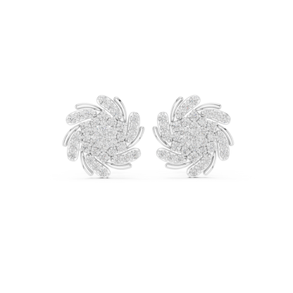 Luminous Spiral Blossom Diamond Studs