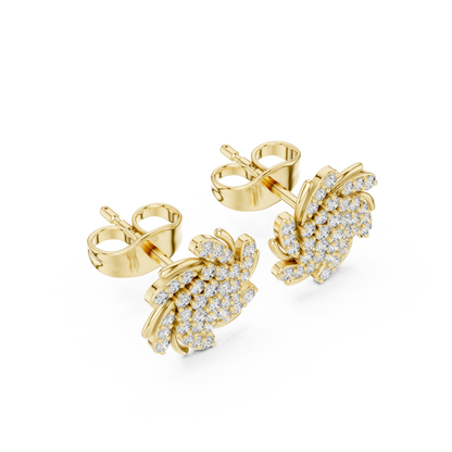 Luminous Spiral Blossom Diamond Studs