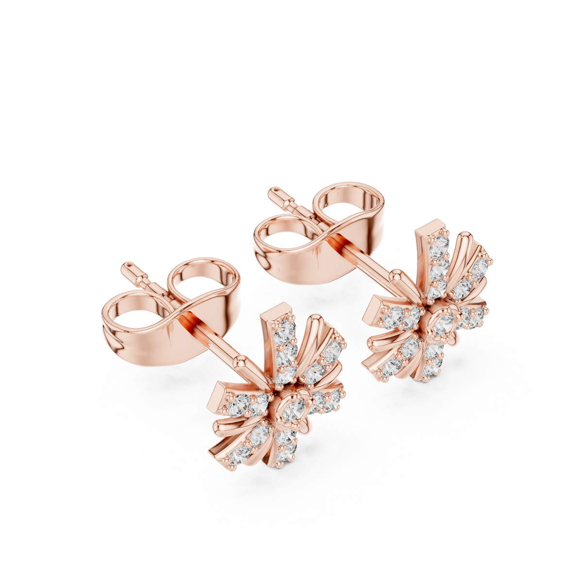 Radiant Eight Ray Diamond Studs